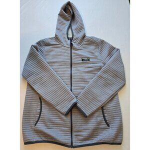 L.L. Bean Womens Size Large Grey Airlight Ribbed Full Zip Hooded Jacket